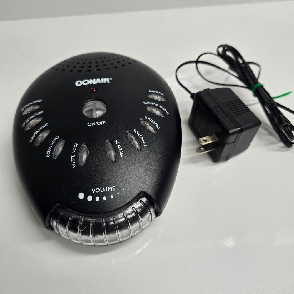 Conair Sound Therapy Machine Black 10 Nature Sounds Sleep Aid SU1XC